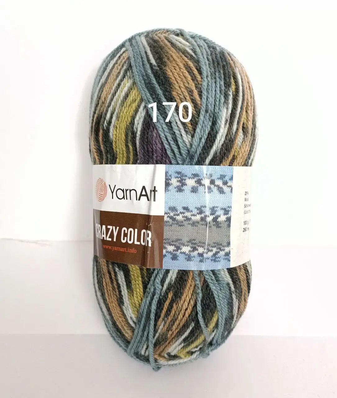 Пряжа YarnArt Crazy Color 170