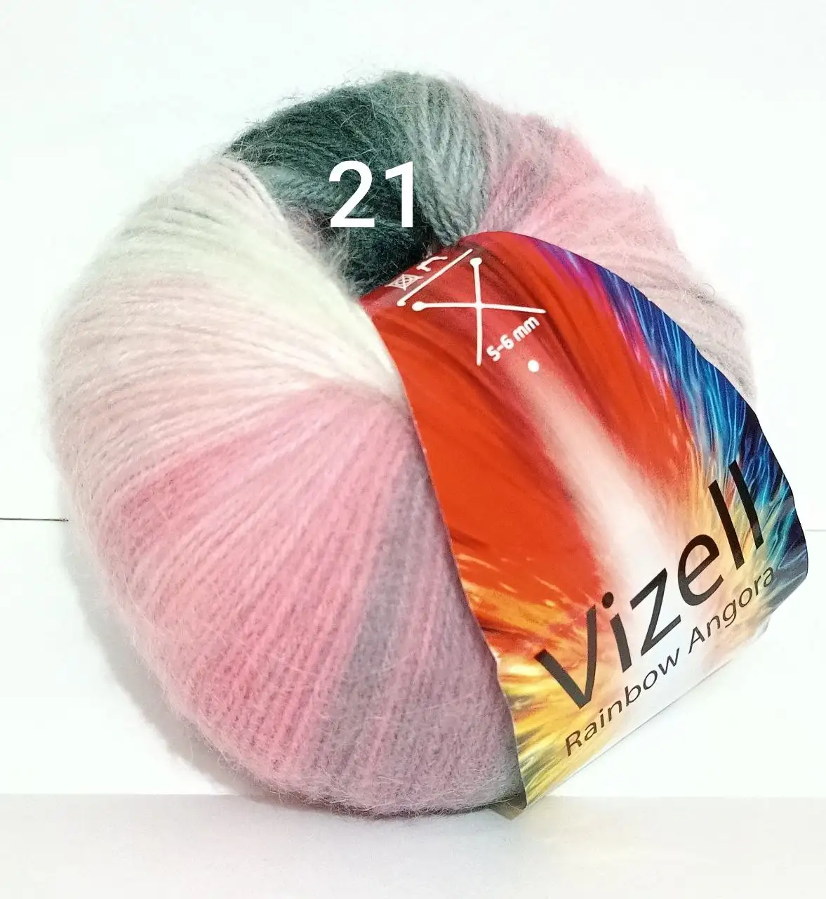Пряжа Vizell Rainbow Angora 21
