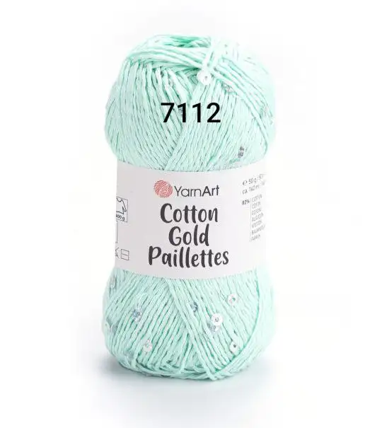Пряжа YarnArt Cotton Gold Paillettes 7112